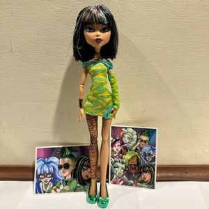 Monster High Doll with Green Dress and Black Hair